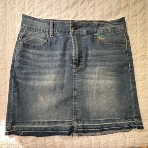 High Waisted Denim Mini Skirt